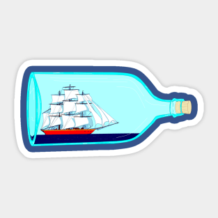 Ship in a Bottle Sticker